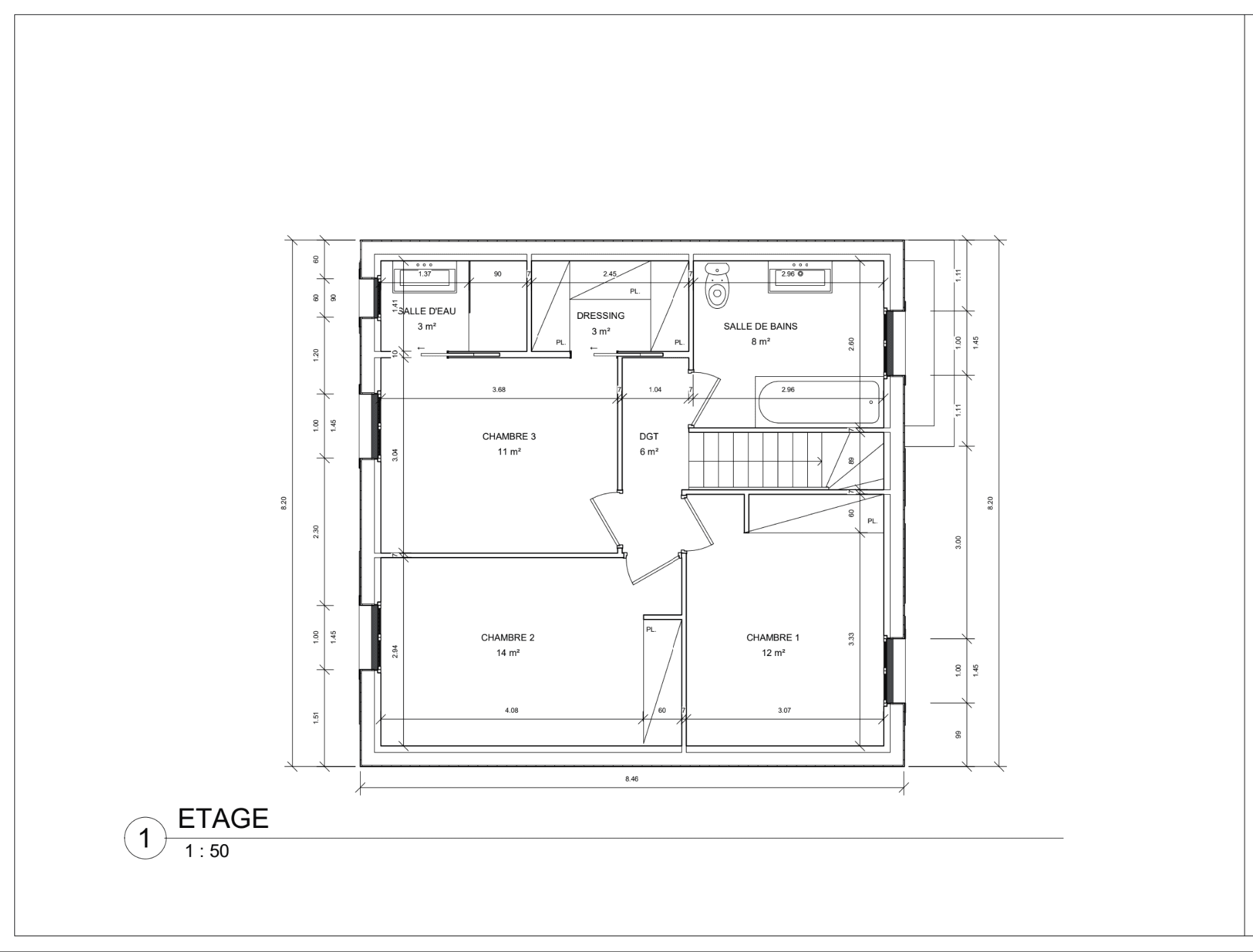Plan étage — lot 1